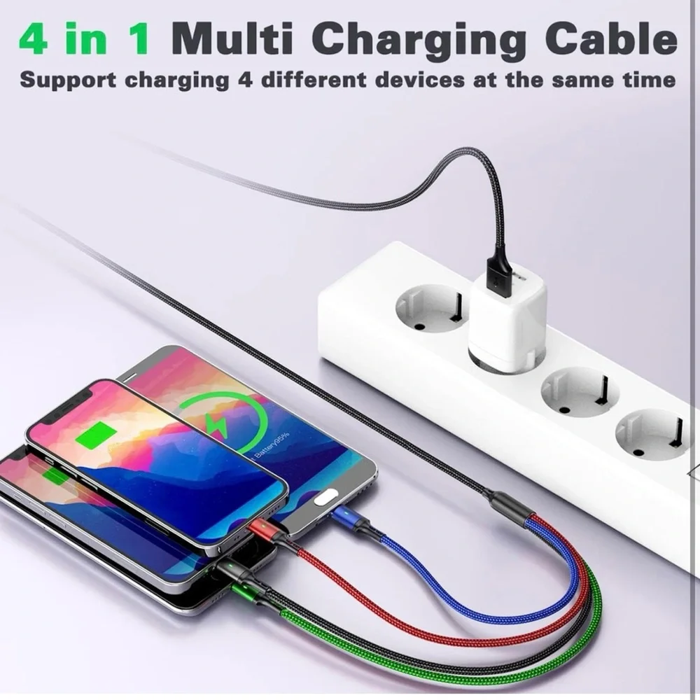 Multi Charging Cable 4A, [5Ft 2Pack]